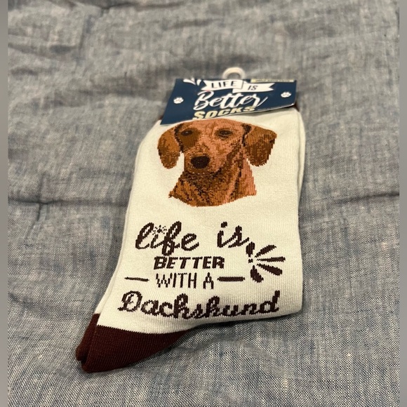 Life Is Better Socks Other - LIFE IS BETTER With A DACHSHUND Socks New!
